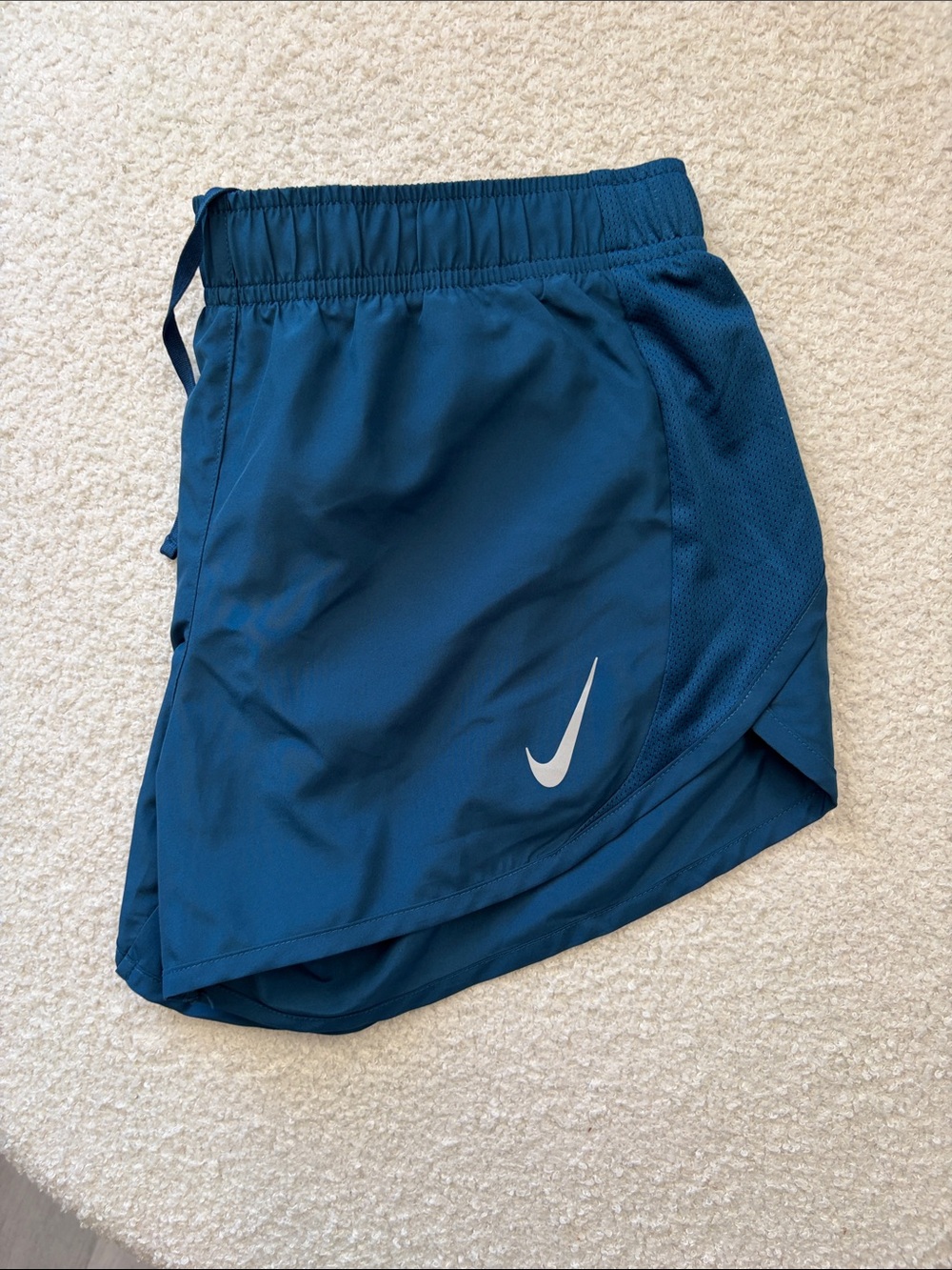 Nike Teal Athletic Running Shorts with Reflective Swoosh